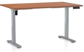 Masa inaltime reglabila OfficeTech B, 140 x 80 cm, bază gri, cireașă
