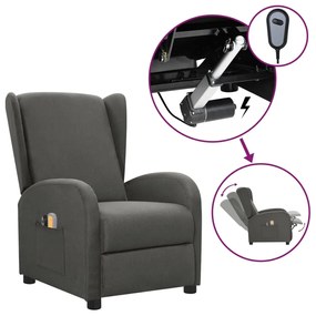 3098938 vidaXL Fotoliu de masaj electric rabatabil, gri închis, textil
