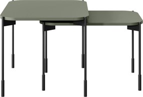 Măsuță de cafea dreptunghiulară Sonatia 60 cm cu picioare metalice - măsliniu