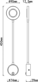 Aplica de perete cu reader LED BOAVISTA alb