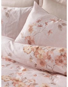 Lenjerie Family Pansy Bej, cu 2 cearsafuri de pilota (Satin Deluxe)