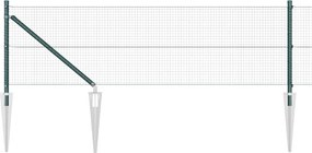 vidaXL Stâlp de gard. Verde 10 x 0,4 m (19 x 19 mm plasă) Oțel și PVC