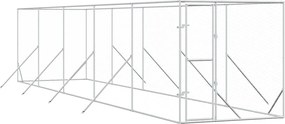 vidaXL Padoc de exterior pentru câini argintiu 2x10x2m oțel galvanizat