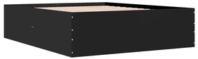 3280910 vidaXL Cadru de pat, negru, 160x200 cm, lemn prelucrat
