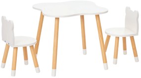 HOMCOM Set de Masă și Scaun din Lemn pentru Copii, Masă de Activități pentru Copii cu Vârsta de 3+ ani, 56x56x50 cm, Gri | Aosom Romania