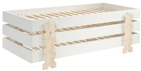 Set MODULO format din 3 Pat copii MODULO (90 x 200 cm) cu picioare Pat copii în formă de piesă de puzzle.
