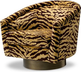 Fotoliu pivotant design lux Catene, model tigrat maro