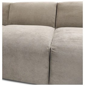 Colțar bej din catifea reiată (cu șezlong pe partea dreaptă) Sting - Scandic