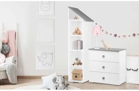 Comodă PABIS 87x83 cm alb/gri