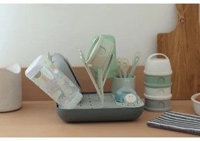 Suport pentru uscarea biberoanelor Beaba verde/gri