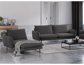 Șezlong divan cu cotieră pe partea stângă Cosmopolitan Design Vienna, gri închis