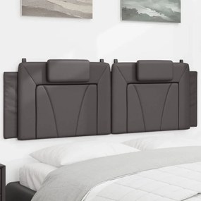 vidaXL Pernă pentru tăblie pat, gri, 160 cm, piele artificială