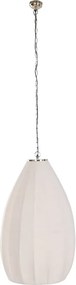 Lustră suspendată din bumbac și metal, auriu, formă de picătură, finisaj natural, 90 x 50 cm, „Collonges”