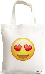 Sacosa de Panza pentru Cumparaturi, Geanta Tote, model Love, 38x34.5 cm, Alba, BEKZ®