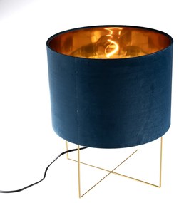 Lampă de masă modernă albastră cu auriu - Rosalina