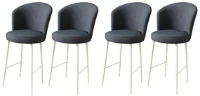 Set de scaune de bar Fora Anthracite and White, 4buc.