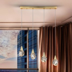 Lustra cu 4 Pendule LED design modern decorativ Aquaria auriu