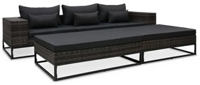 vidaXL Set canapele de grădină cu perne, 5 piese, gri, poliratan