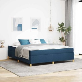 vidaXL Pat cu arcuri Altele Albastru și Alb 180 x 200 cm țesătură