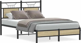 vidaXL Cadru pat fără saltea stejar sonoma 120x200 cm, lemn prelucrat