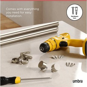 Galerie de perdea 91 - 168 cm extensibilă din oțel inoxidabil Cappa – Umbra