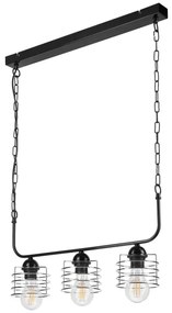 Lustră pe lanț MORGAN 3xE27/60W/230V neagră/crom