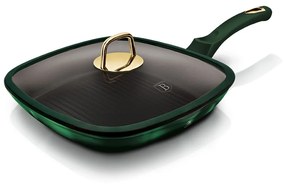 Tigaie grill marmorata cu capac 28 cm Emerald Berlinger Haus BH 6051