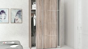Masuta de cafea alba OSLO 75384 cu blat in decor stejar