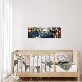 Tablou - Orașul investițiilor (cu ceas) (90x30 cm)