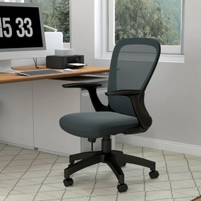 Vinsetto Scaun fotoliu de birou înălțime reglabilă pivotant la 360 ° rolete acoperire plasă 63 x 54 x 103 cm gri | Aosom Romania