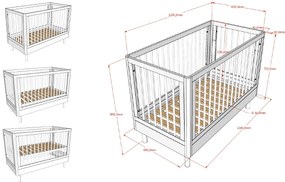 Set Complet Mobilier Cameră Bebelus Forrest Beech, din Lemn Masiv de Fag, Alb: Pătuț (60x120 cm), Comodă cu 3 Sertare, Suport de Înfășat și Dulap cu