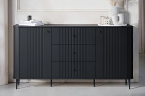 Comoda cu sertare Versper 160 cm - negru / negru Picioare