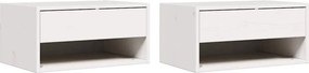 vidaXL Noptieră 2 pcs Alb 50 x 32,5 x 24 cm Lemn masiv de pin