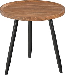 HOMCOM Măsuță de Cafea Modernă Rotundă cu Cadru din Oțel pentru Spații Mici, Lângă Canapea, Sufragerie, Dormitor, Efect de Lemn Castan | Aosom Romania