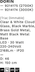 Lustra decorativa cu 5 pendule LED 3000K DORIN