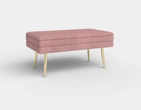 Bancheta VELVA, stofa catifelata roz, 78x35x40 cm