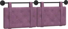 vidaXL Cap de pat suspendat Pe perete Violet 150 x 55 x 5 cm Catifea