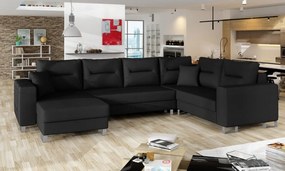 Canapea modulara, extensibila, cu spatiu pentru depozitare, 312x95x210 cm, Dorado L01, Eltap (Culoare: Gri deschis texturat / Gri inchis piele)