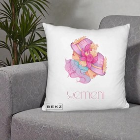 Perna Personalizata Zodie Gemeni, 40x40 cm, Alb Pufos, Husa Detasabila, Perna Inclusa, BEKZ®