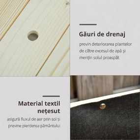 Outsunny Pat Grădină Legume Înălțat Lemn cu Roți, Jardiniera Înălțată cu Raft Inferior, 118x55x83cm, Natural | Aosom Romania