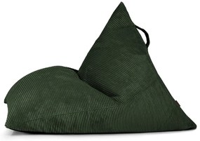 Fotoliu bean bag verde cu tapițerie din catifea reiată Razz – SLOWDOWN