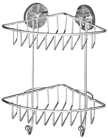 WENKO 20888100 - Raft de colț VACUUM-LOC, oțel rotund, 22,5 x 29,5 cm, crom lucios