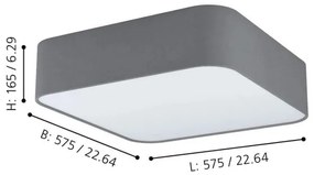 Eglo 99092 - Plafonieră PASTERI SQUARE 5xE27/25W/230V