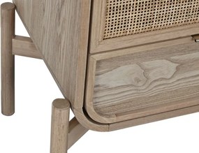 Comoda inalta natur , din lemn de molid si rattan " Almeria"