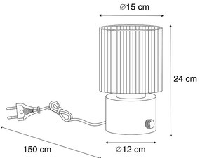 Lampă de masă Art Deco neagră cu sticlă fumurie - Laura