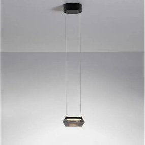 Pendul LED modern, Metal, Negru, Sticla, JAILYN