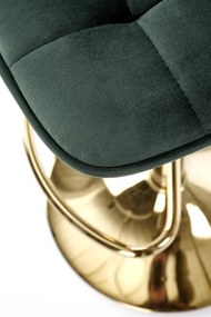 Scaun de bar H120 velvet verde/gold