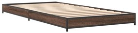845180 vidaXL Cadru de pat, stejar maro, 90x200 cm, lemn prelucrat și metal