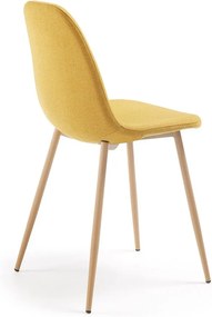 Scaun de dining La Forma Lissy, galben muştar