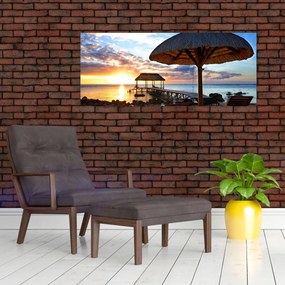 Tablou - Apus de soare în Mauritius (120x50 cm)